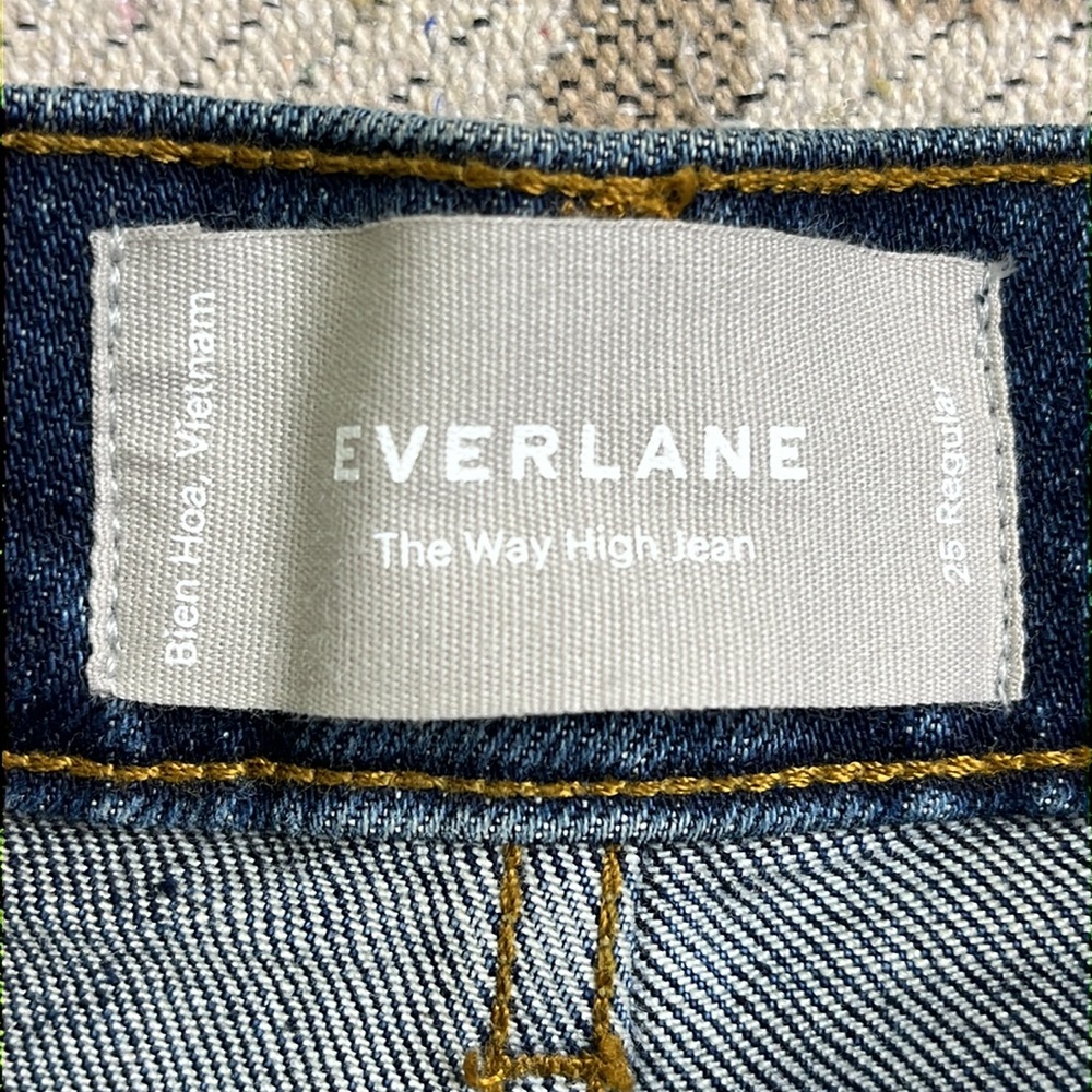 Everlane The Way High Jean Abyss Released Hem Straight leg Denim Jeans, size 25 - Picture 14 of 17